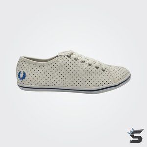 Fred Perry Phoenix [White/Blue] Polka Dot Print Flat Casual Shoes